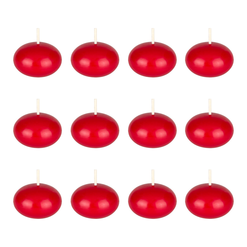 Mega Candles - 12 Velas Flotantes Rojas Sin Aroma, Hechas A Mano, De Parafina, De 1,5 Pulgadas De Di Metro, Para Decoraci N Del Hogar, Recepcione-image