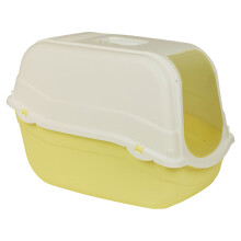 (Yellow Bottom) Extra Large Enclosed Cat Litter Tray Filter Box Hooded Large Scoop Toilet Potty