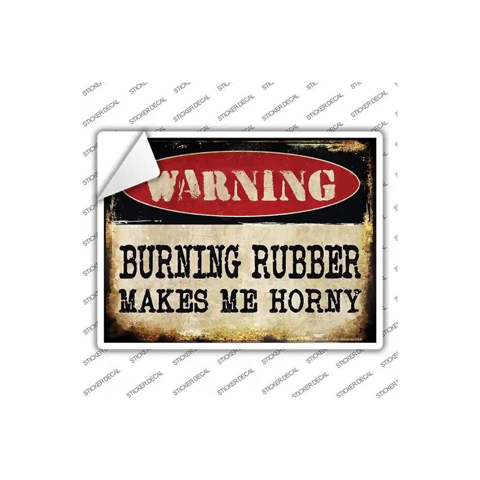 Smart Blonde P-1328S-S Burning Rubber Novelty Rectangle Sticker Decal - Small 792636034367