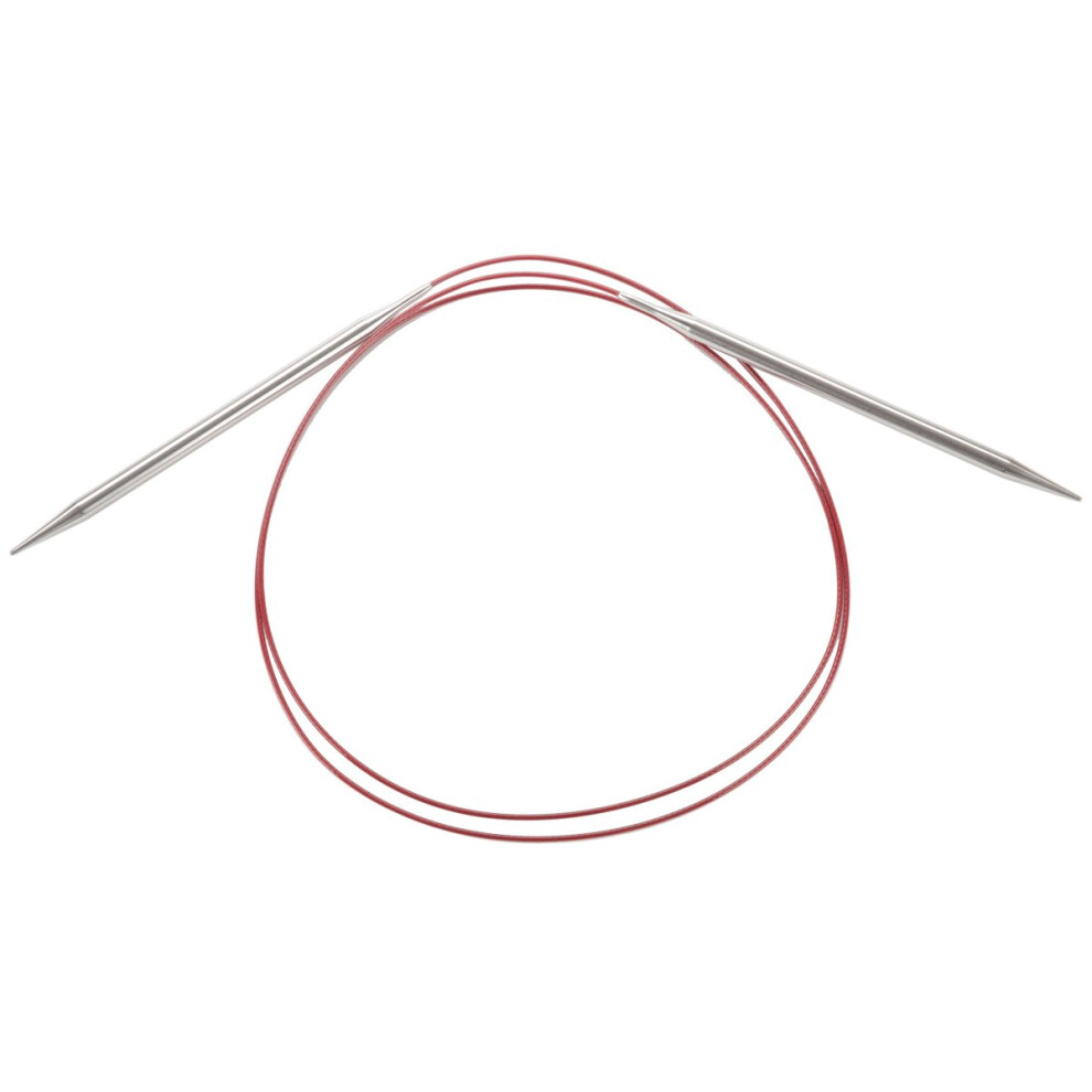 Chiaogoo Rundstricknadeln Aus Edelstahl, 8/5 Mm, 119,4 Cm, Rote Spitze-image