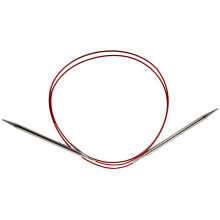 Kruhov pletacie ihlice ChiaoGoo z nehrdzavej cej ocele s cervenou cipkou, 47 palcov, 1/2,25 mm
