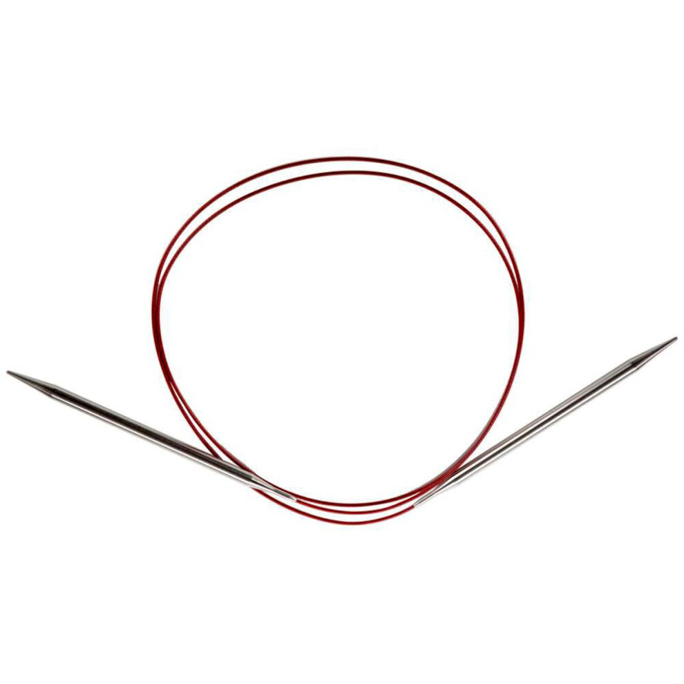 Chiaogoo Rundstricknadeln Aus Edelstahl, 1/2,25 Mm, 119,4 Cm, Rote Spitze-image