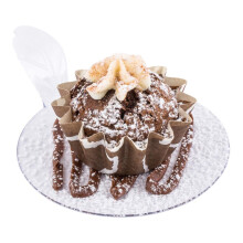 Restaurantware 3 x 3 x 1 inch ronde aperitiefborden 100 wegwerpgebakborden - Ingebouwd handvat Premium doorzichtige plastic dessertborden met handvat