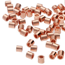 Les perles de sertissage a tube a tube 2 x 2 mm 100 pieces de couleur cuivre uniforme de forme cylindrique pas de bords pointus conus pour fixer