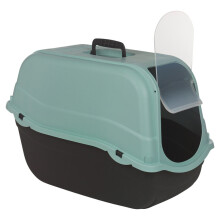 (Blue Top) Extra Large Enclosed Cat Litter Tray Filter Box Hooded Large Scoop Toilet Potty