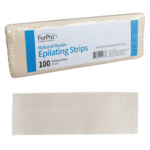 ForPro Natural Muslin Epileerstrips Scheurvaste Voorgesneden Strips voor Ontharing 3 B x 9 L 100 Stuks