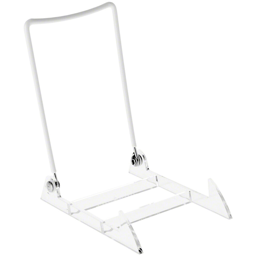 GIBSON HOLDERS 4PL Adjustable White Wire and Clear Acrylic Display Easel  4"""" W x 5.5"""" D x 6"""" H  Pack of 6
