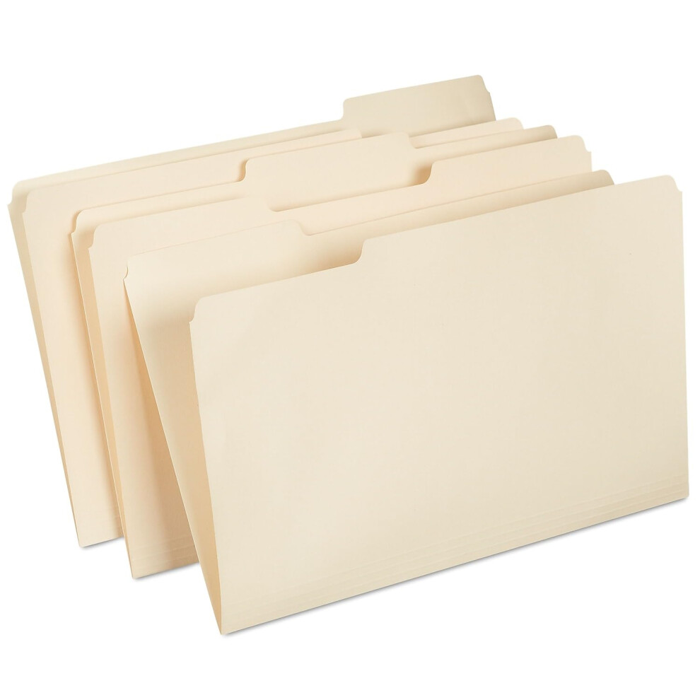Staples Manila File Folders  Legal  3 Tab  Assorted Position  100/Box