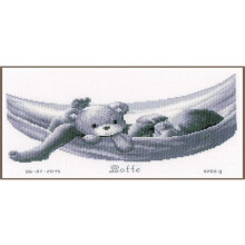 Vervaco Kreuzstich-Set, gez hlt, Baby in der H ngematte, 27,4 x 19,3 cm, verschiedene