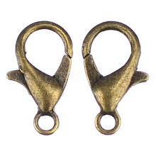 CleverDelights 12x6mm kreeftsluitingen - antiek bronskleur - 100 stuks