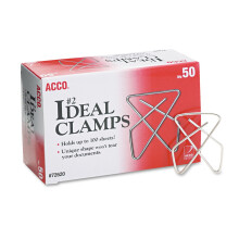Acco 72620 Ideal Vlinderklemmen Klein 100 Vellen Kap Glad Zilver 50/BX