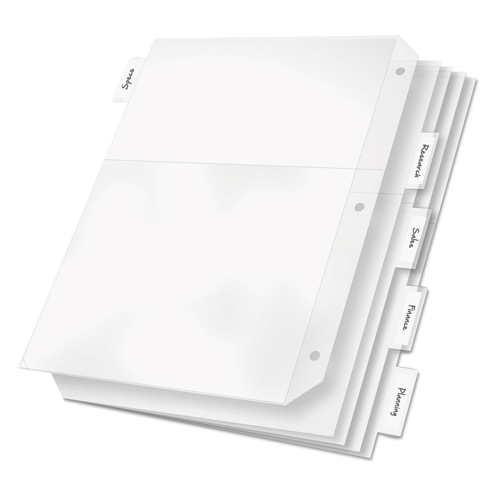 Cardinal 84010 Poly Ring Binder Pockets 11 X 8 1/2 Clear 5/Pack