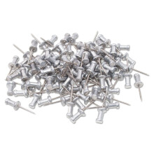 Aluminium Push Pins, Stalen 5/8" Punt, Zilver, 100 per Doos [Set van 2]