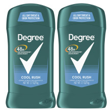 Degree Men Antiperspirant Deodorant Stick 48 Hour Sweat and Odor Protection Cool Rush Men's Deodorant Keeps You Feeling Fresh and Dry, 2.7 Ounce (Pack