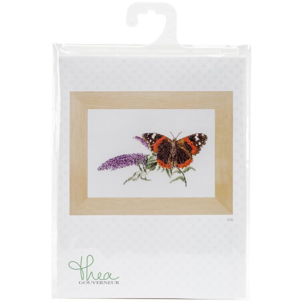 Thea Gouverneur - Kit De Broderie Au Point De Croix Compt - Papillon-Budlea - Aida - 18 Points - Kit De Broderie Pour Adultes - Fils Broder Dm-image
