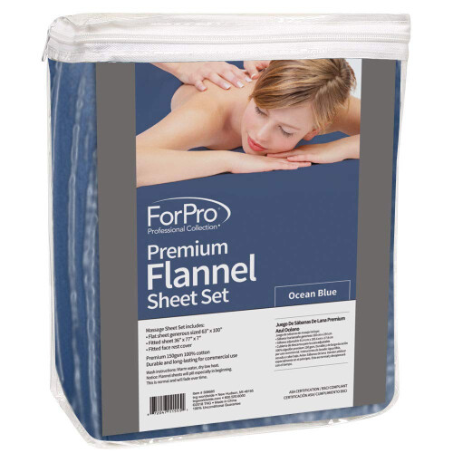 Forpro Premium Flannel 3-delt massageark S?t havbl? 1