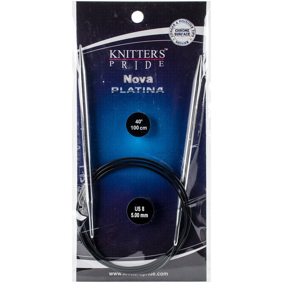 Duma Knitta-Nova Platina Stale Okragle Igly 40 """" Rozmiar 8/5 Mm-image