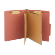 Zo      vacie priecinky Staples, 100 % recyklovan   , s prieckami, cerven   , 20 ks/krabica
