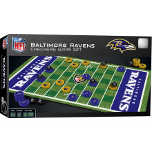 Masterpieces officielt licenseret NFL Baltimore Ravens Checkers brætspil for familier og børn i alderen 6 og opefter