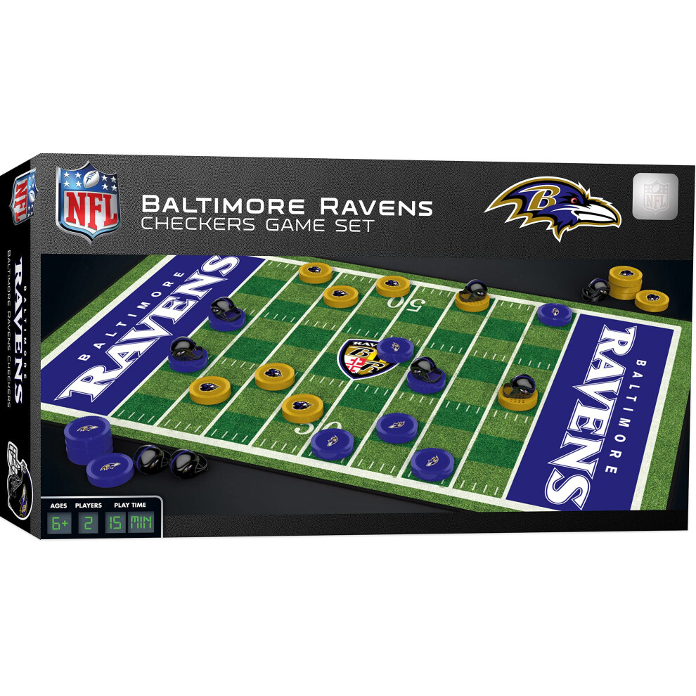 Masterpieces Offiziell Lizenziertes Nfl Baltimore Ravens Checkers Brettspiel F R Familien Und Kinder Ab 6 Jahren-image