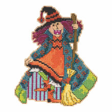 Mimi The Witch Halloween Kit de ponto cruz com contas Mill Hill 2015 Hocus Pocus Trilogy MH195202