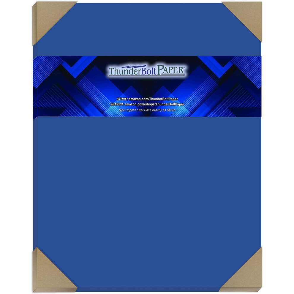 100 Bright Royal Blue Color 65# Cover/Card Paper Sheets 11 X 14 Inches Scrapbook|Picture-Frame Size - 65 lb/pound Light Weight Cardstock - Quality Smo