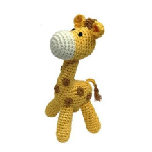 Cheengoo biologische handgehaakte rammelaar (giraffe)