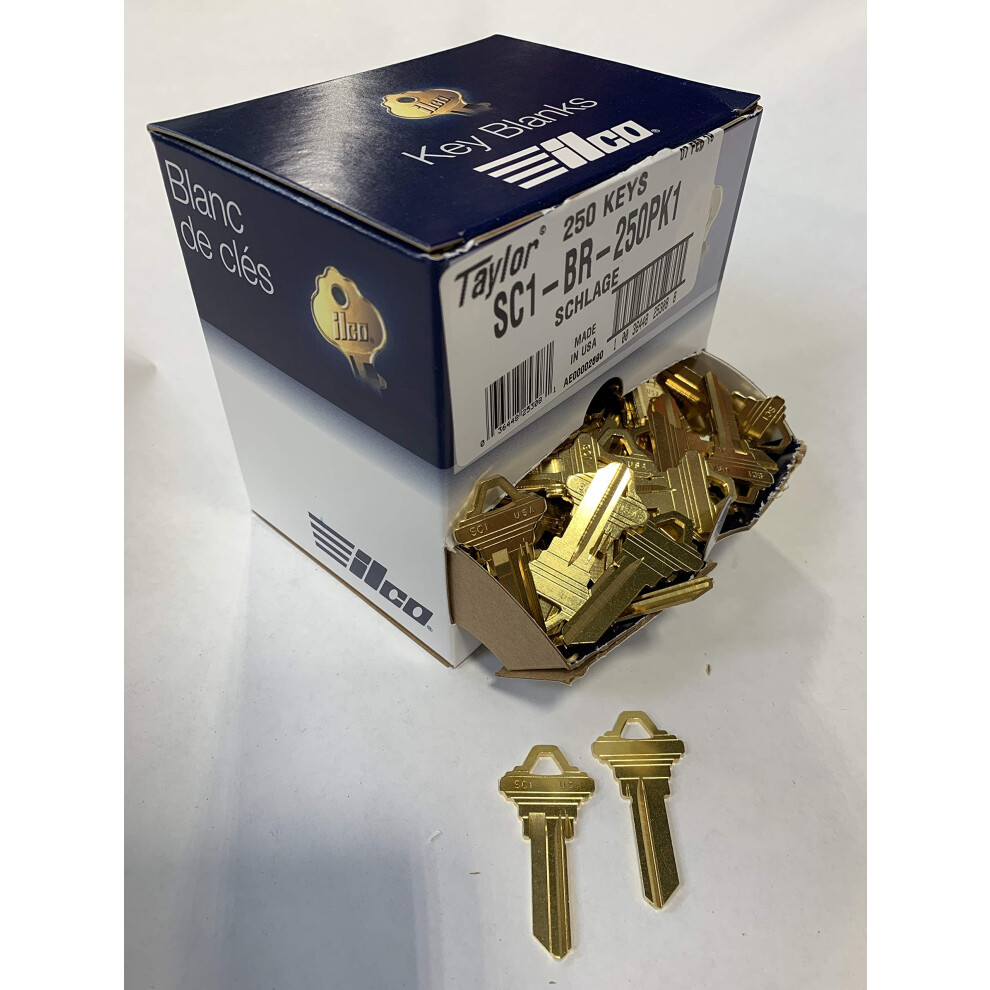 Sc1 Brass Key Blank Ilco Sc1-Br-250Pk 250/Box 036448200818