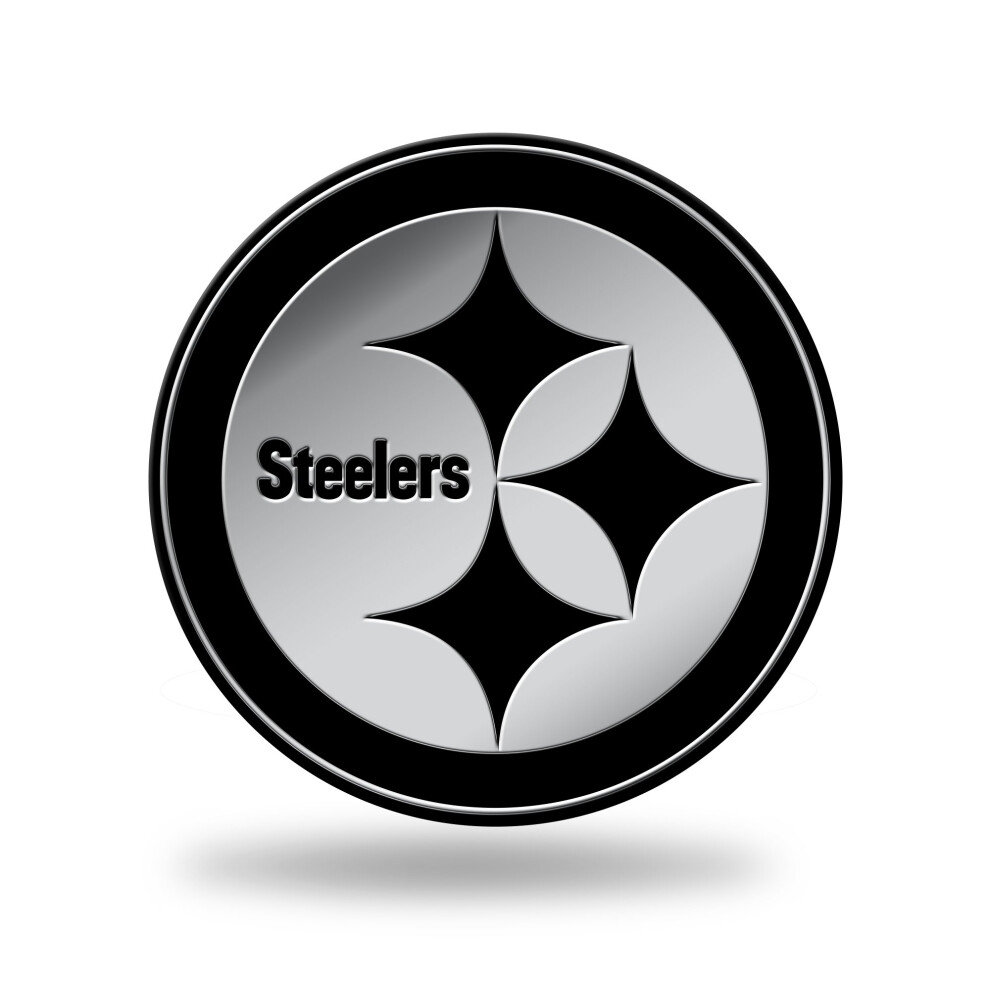 Rico Industries Nfl Pittsburgh Steelers Chrome Finished Auto Emblem 3D Sticker Silver 094746935283
