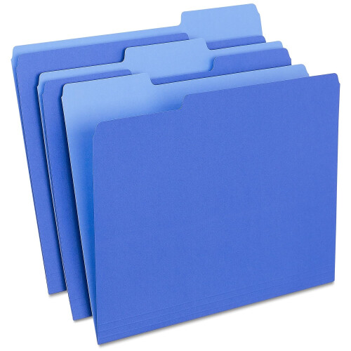 Staples Staples 224527 Χρωματιστοί Φάκελοι 3-Tab Letter Μπλε 100/Κουτί