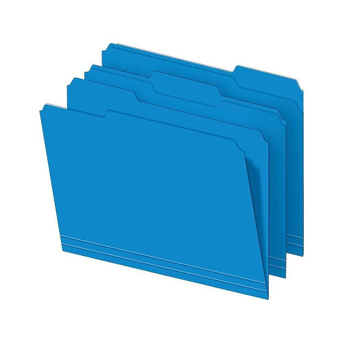 Staples Staples 224527 Χρωματιστοί Φάκελοι 3-Tab Letter Μπλε 100/Κουτί 1