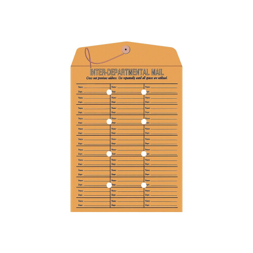 Staples 472993 Φάκελοι Kraft με Κουμπί και Σχοινί 10 x 13 ίντσες Καφέ 100/Κουτί 1