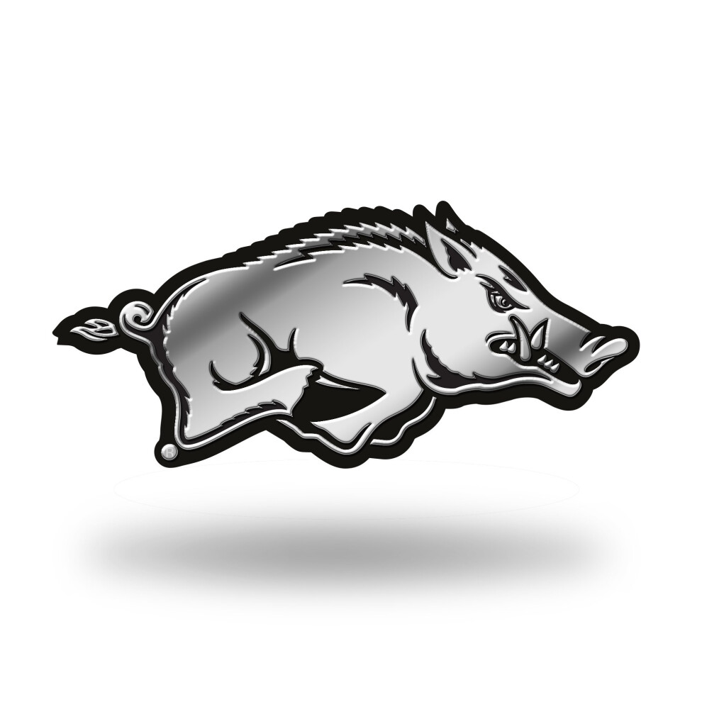 Rico Industries Ncaa Arkansas Razorbacks Chrome Finished Auto Emblem 3D Sticker Silver 094746802516