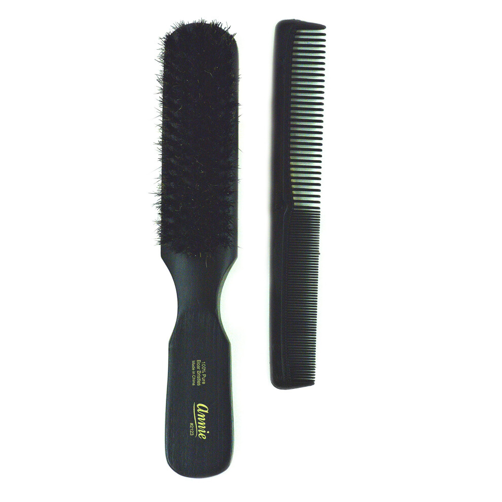 Annie Unisex Soft Mini Wave Brush #2123-100% Pure Boar Bristles Hair Styling Comb Hair Styling Styling Comb Natural Bristles Reinforced Bristles Boar Bristle