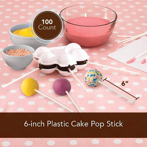 Sweet Creations 100 Count Reusable Plastic Cake Pop Sticks 1