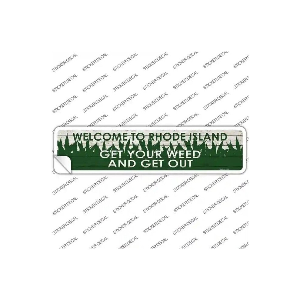 Smart Blonde K-1591S-L Rhode Island Weed Novelty Narrow Sticker Decal - Large 731997947701