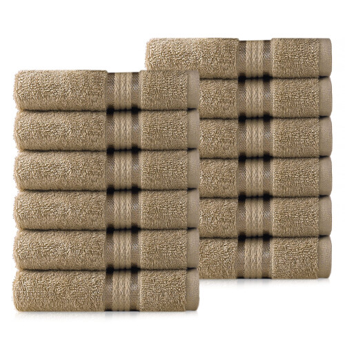 COTTON CRAFT Υπέροχες Μαλακές Πετσέτες - 12 Τεμάχια - 12x12-100% Βαμβακερές Πετσέτες Προσώπου