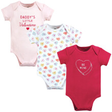 Hudson Baby Bodysuits Unissex em Algodão, Be Mine Valentine, 0-3 Meses