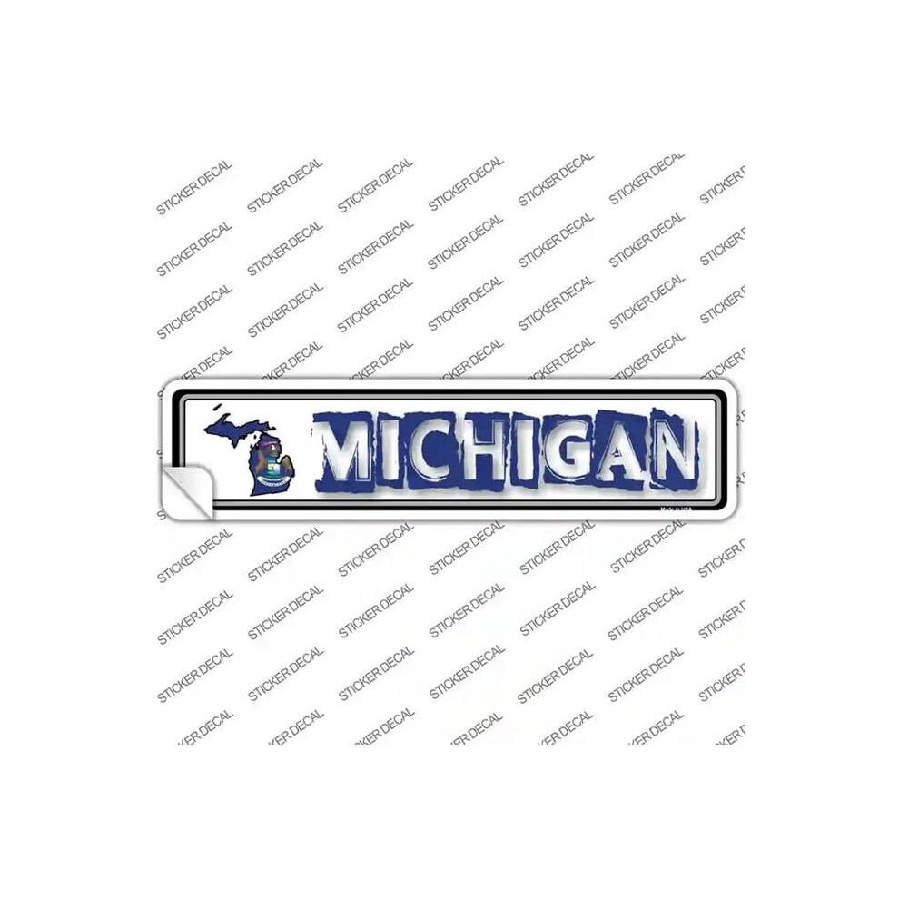 Smart Blonde K-321S-L Michigan Outline Novelty Narrow Sticker Decal - Large 731997948357