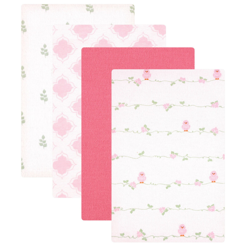 Luvable Friends Unisex Baby Cotton Flannel Receiving Blankets Bird 4-Pack One Size Not,Specified Amici Adorabili