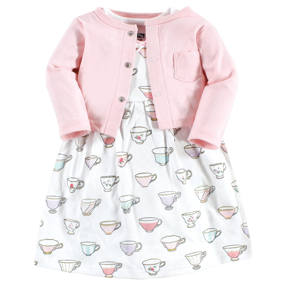 Hudson Baby Baby-M Dchen Baumwollkleid Und Strickjacke Set Tea Party 0-3 Monate-image