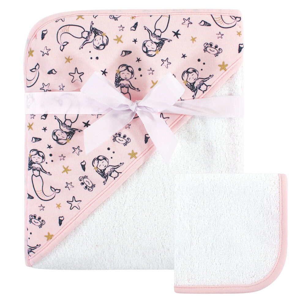 Serviette     capuche et gant de toilette unisexe en coton pour b   b    Hudson Baby, motif sir   ne, taille unique