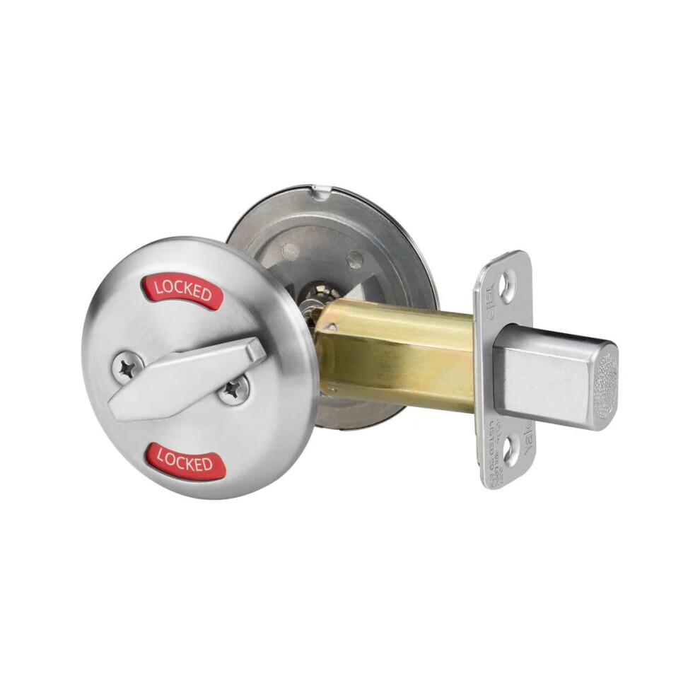 Yale D292 x 626 200 Series Deadbolt  Occupancy Indicator x Thumbturn  2 3/4"""" Backset  626 Satin Chrome Finish (085418)