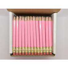 Express Pencils halbe Bleistifte mit Radiergummi Golf Classroom Pew Short Mini sechseckig angespitzt, ungiftig, 2 Bleistiftfarben Pastellrosa (