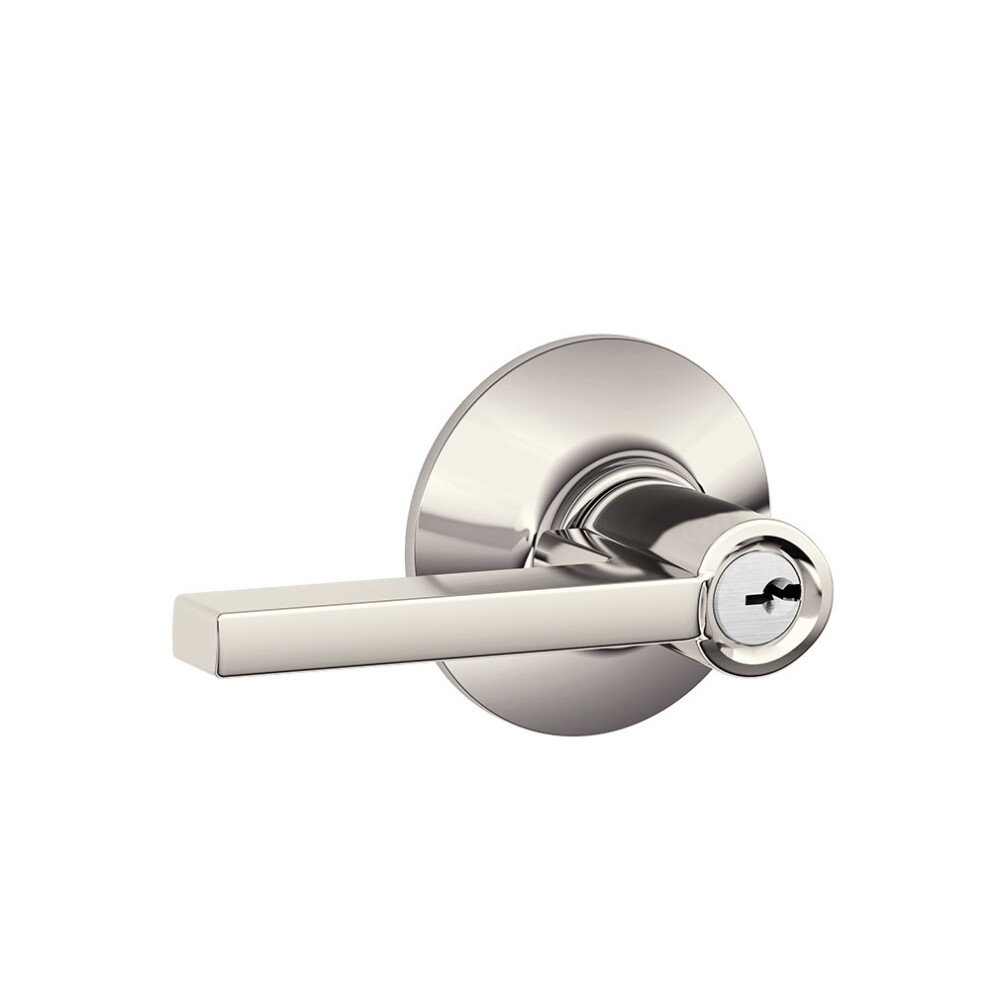 Serrure d'entr   e     cl        levier SCHLAGE F51A LAT 618 Latitude, nickel poli