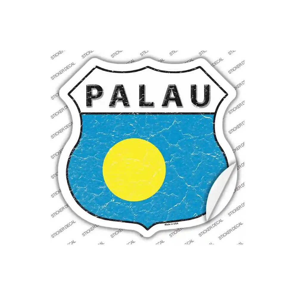 Smart Blonde Hs-364S-S Palau Flag Novelty Highway Shield Sticker Decal - Small 731997860307