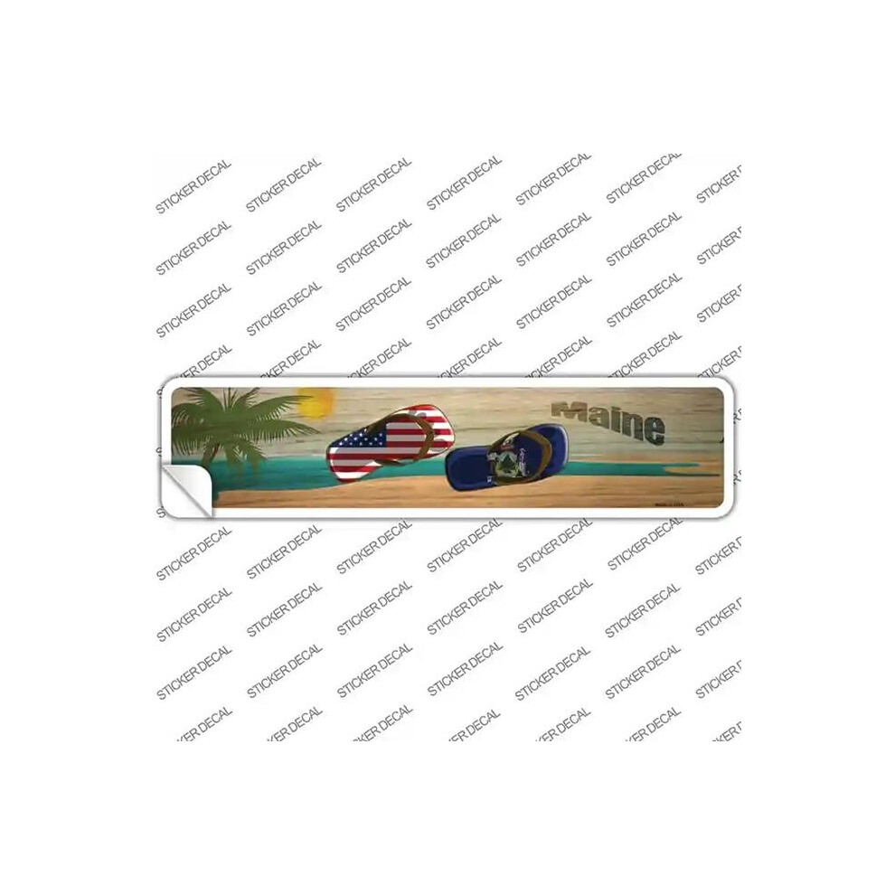 Smart Blonde K-1492S-L Maine & Us Flag Novelty Narrow Sticker Decal - Large 731997860543