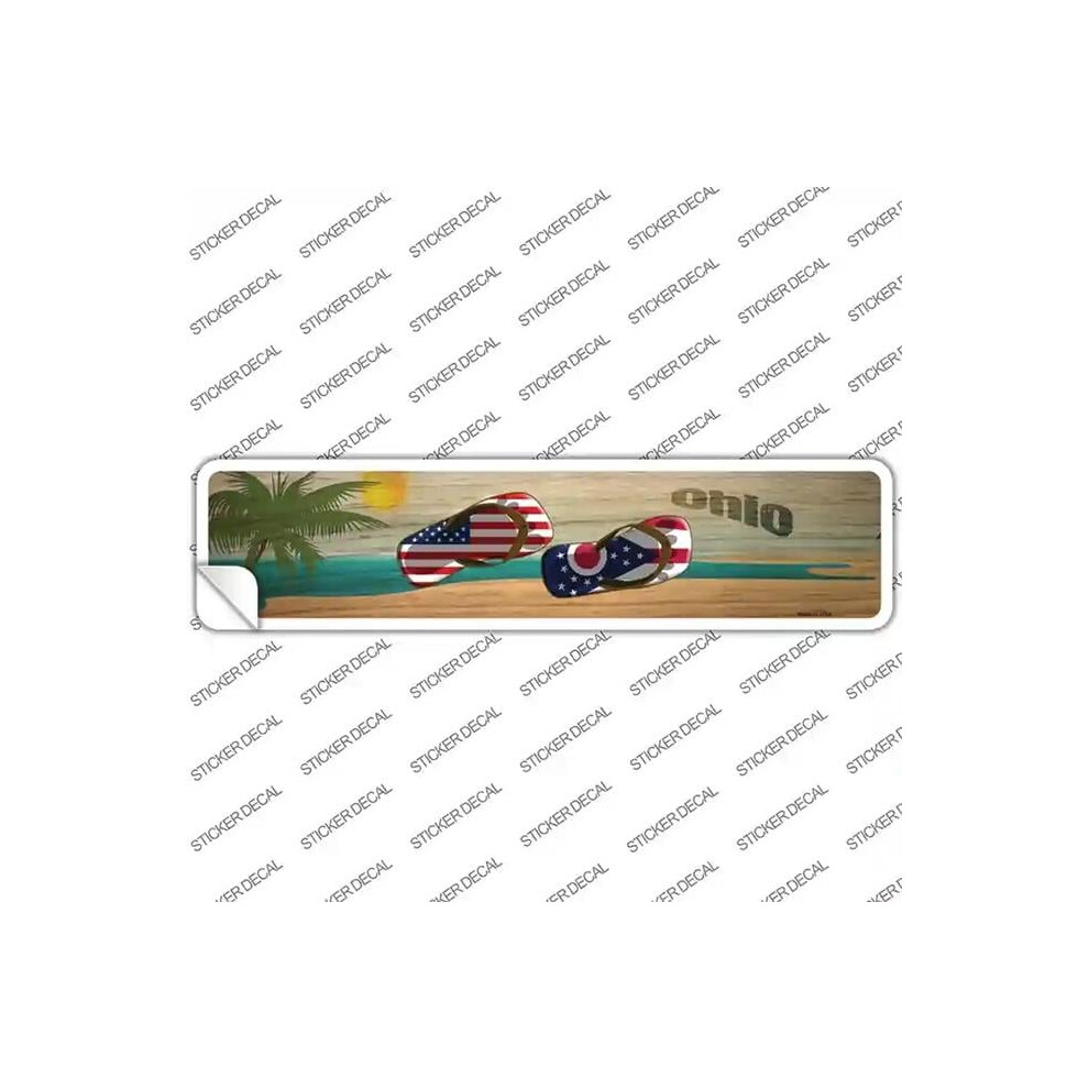Smart Blonde K-1508S-L Ohio & Us Flag Novelty Narrow Sticker Decal - Large 731997860642