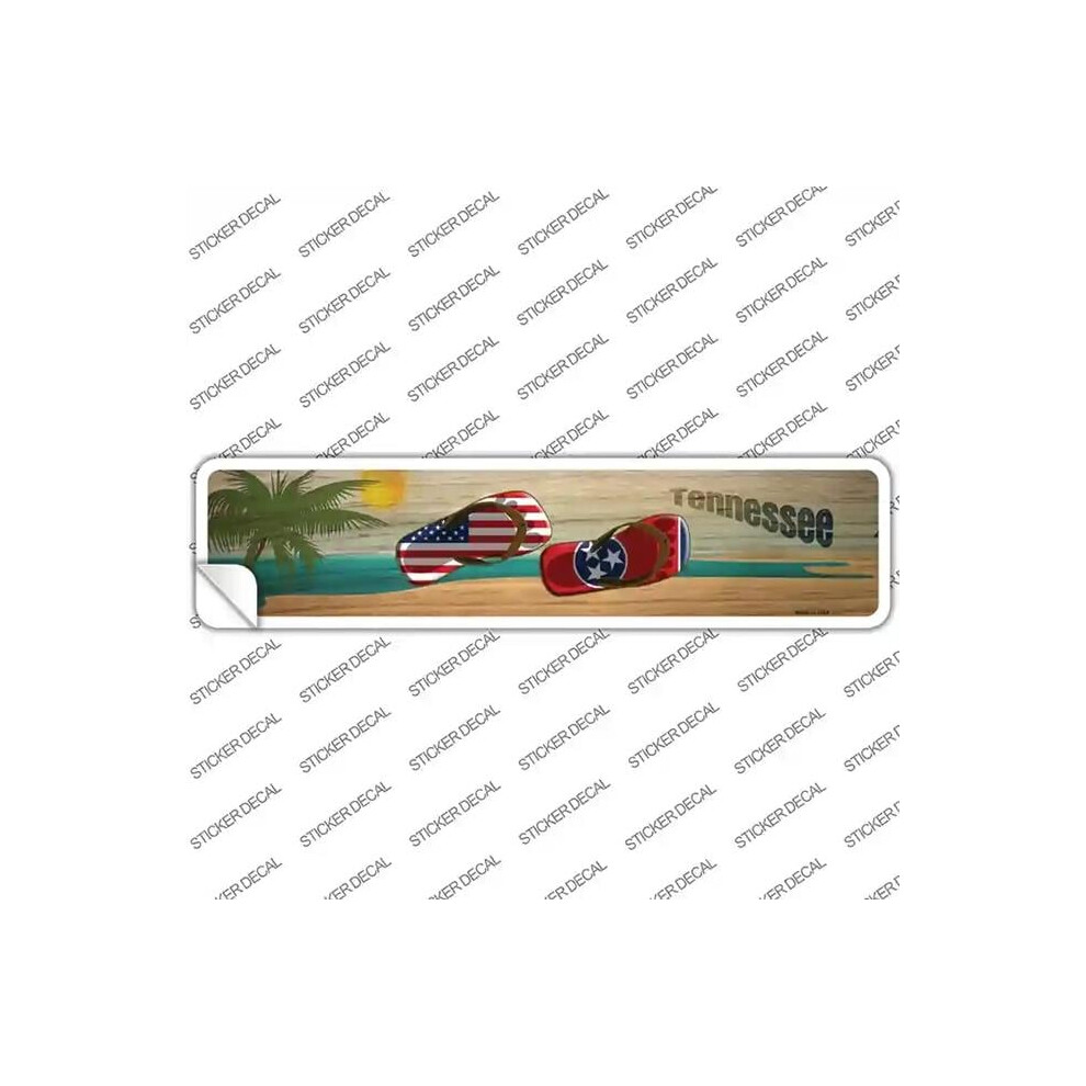 Smart Blonde K-1515S-L Tennessee & Us Flag Novelty Narrow Sticker Decal - Large 731997860673