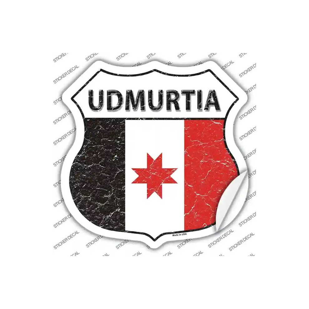 Photos - Other Electrical Equipment Smart Blonde HS-438s-S Udmurtia Flag Novelty Highway Shield Sticker Decal - Small